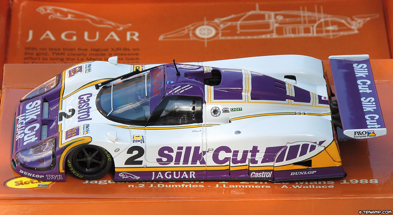 Slot.it CW03 Jaguar XJR-9 LM - #2 Silk Cut Jaguar. Winner, Le Mans 24 Hours 1988. Jan Lammers / Johnny Dumfries / Andy Wallace
