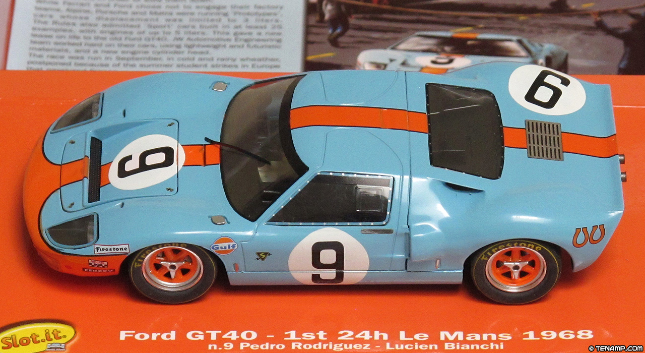 Slot.it CW16 Ford GT40 - #9 Gulf. J.W.Automotive Engineering Ltd. Winner, Le Mans 24 Hours 1968. Pedro Rodriguez / Lucien Bianchi