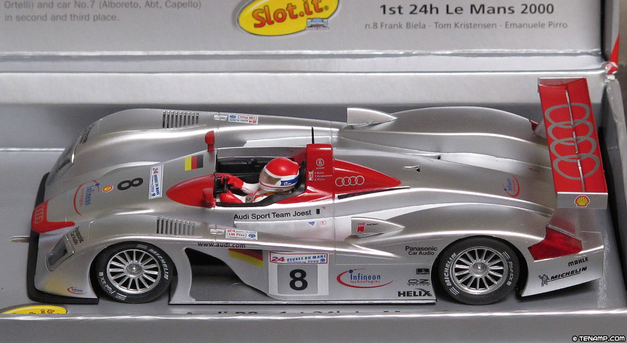 Slot.it CW19 Audi R8 LMP - #8 Audi Sport Team Joest. Winner, Le Mans 24 Hours 2000. Frank Biela / Tom Kristensen / Emanuele Pirro
