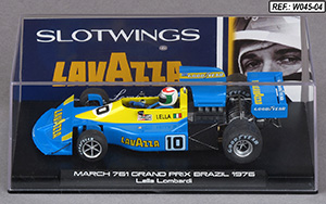 Slotwings W045-04 March 761 - No.10 LavAzza. March Racing: 14th place, Brazilian Grand Prix 1976. Lella Lombardi - 06