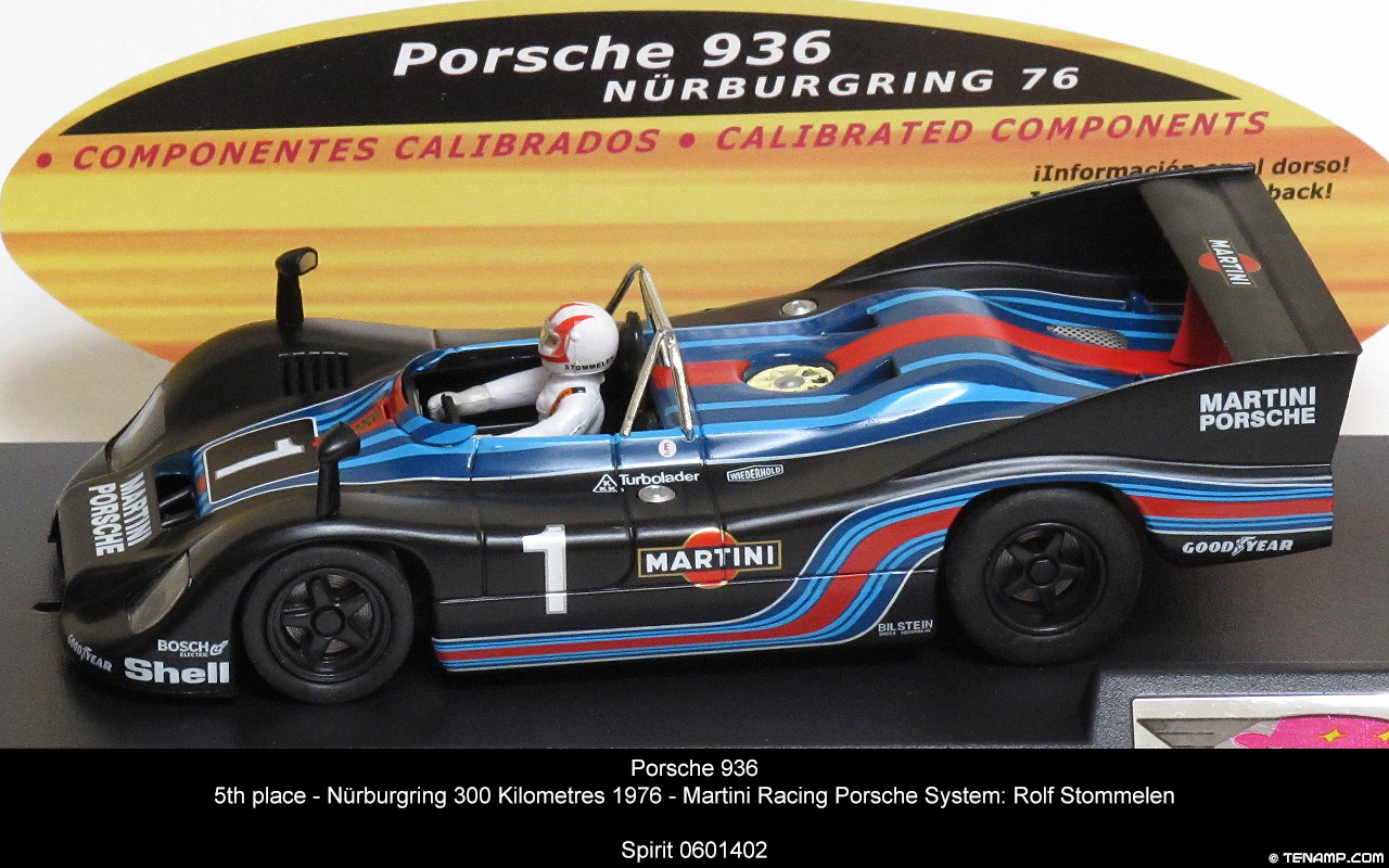 Spirit 0601402 Porsche 936 - No.1 Martini. 5th place, Nürburgring 300 Kilometres 1976. Martini Racing Porsche System: Rolf Stommelen