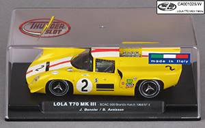 Thunderslot CA00102S/W Lola T70 MkIII - No.2. Ecurie Bonnier: 6th place, Brands Hatch 6 Hours 1968. BOAC International 500. Jo Bonnier / Sten Axelsson - 06